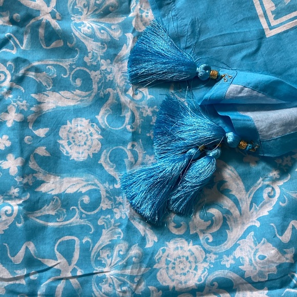 “Regency Porcelain Ribbons Organic Cotton Pareo” by Nicoblu - Picture 5 of 9